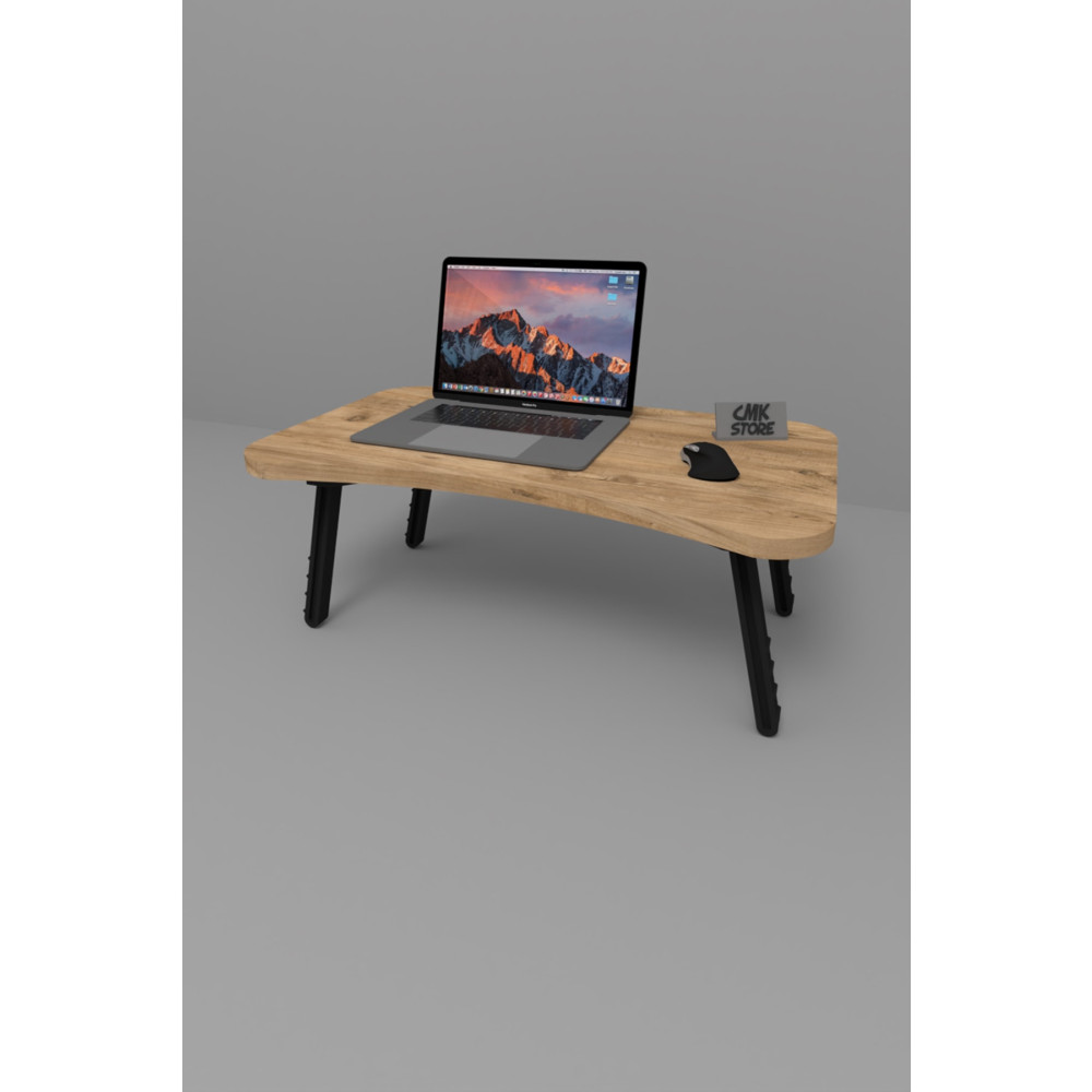 CMKStore Katlanır Laptop Masası Sehpası Çalışma Yatak Kahvaltı Masası 60x35 Cm Atlantik Çam Dizüstü Bilgisayar Aksesuarları Fiyatı