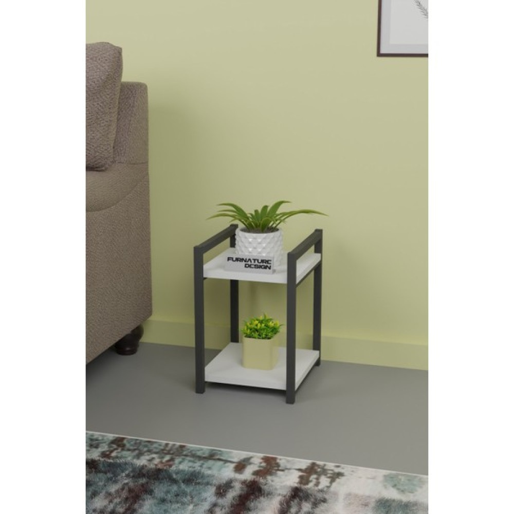 Cmkstore Metal Ahşap Dekoratif Çok Amaçlı Raf 2 Katlı Banyo Mutfak Rafı Çiçeklik Organizer Beyaz Gardrop & Dolap Fiyatı