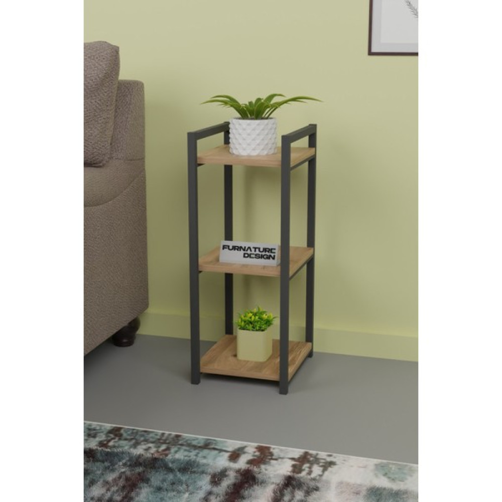 Cmkstore Metal Ahşap Dekoratif Çok Amaçlı Raf 3 Katlı Banyo Mutfak Rafı Çiçeklik Organizer Atlantik Çam - Ahşap Rengi Gardrop & Dolap Fiyatı