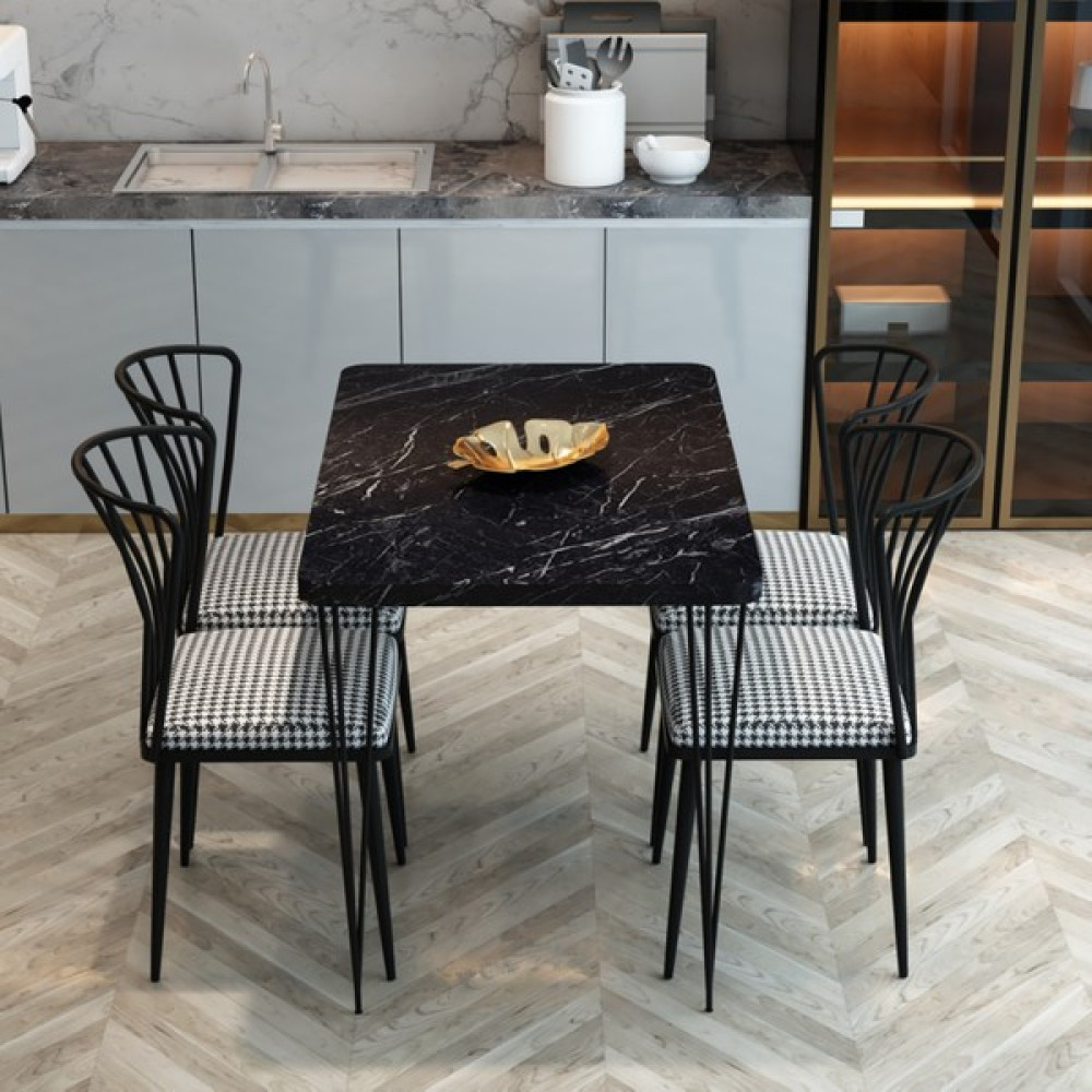 Cmkstore Yemek Masası Takımı 70X110 Piramit Ayaklı Yemek Masası + 4 Adet Sandalye - Bendir Yemek & Mutfak Masası Fiyatı