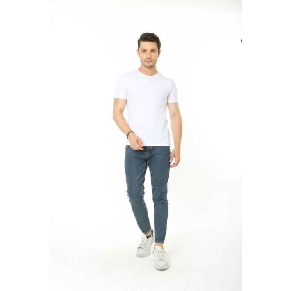 CMM %100 Pamuk Basic T-Shirt (Rahat Giyim) - Erkek - Beyaz Erkek T-shirt Fiyatı