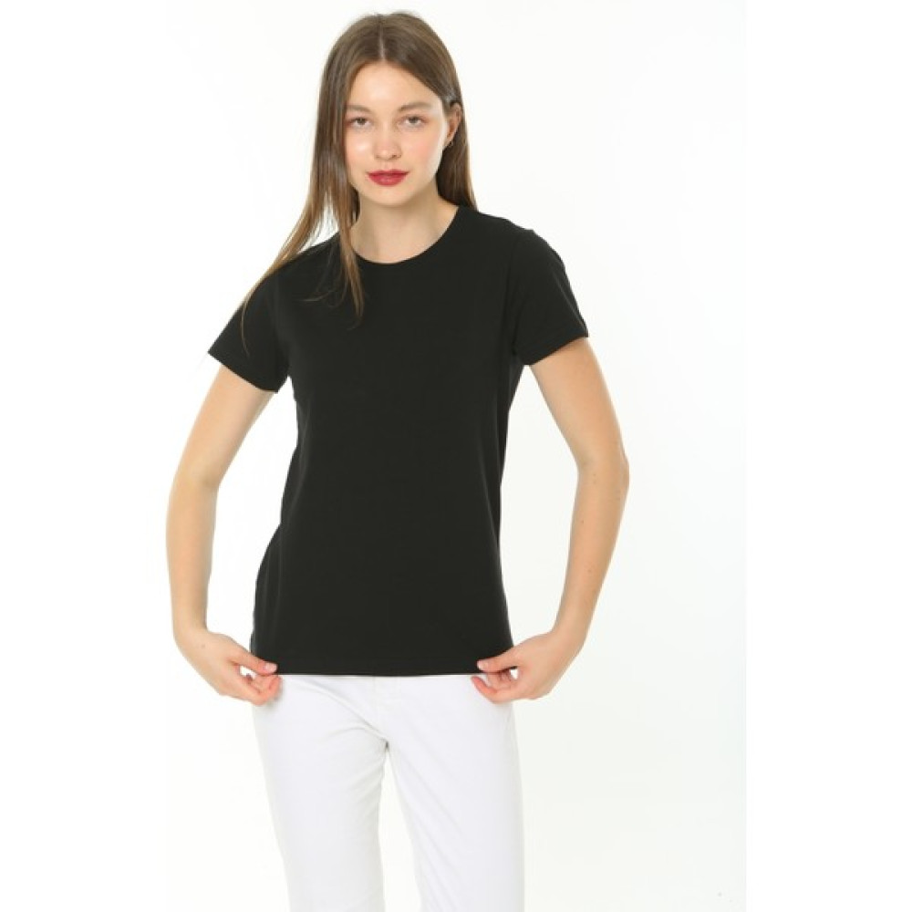 CMM %100 Pamuk Basic T-Shirt (Rahat Giyim) Kadın - Siyah Bayan T-shirt Fiyatı