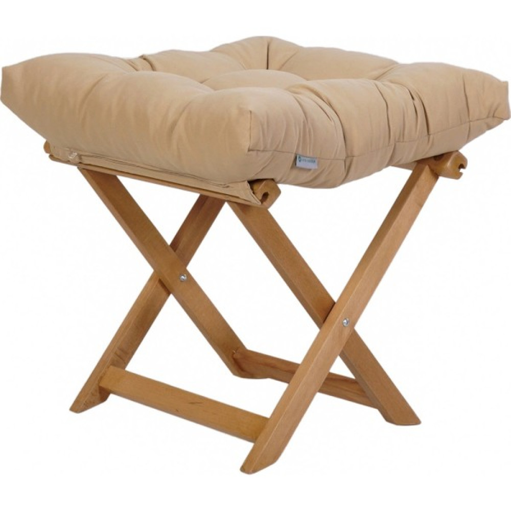 Cms Sandalye Ahşap Katlanır Minderli Puf - 50 x 50 cm - Krem Puf Fiyatı