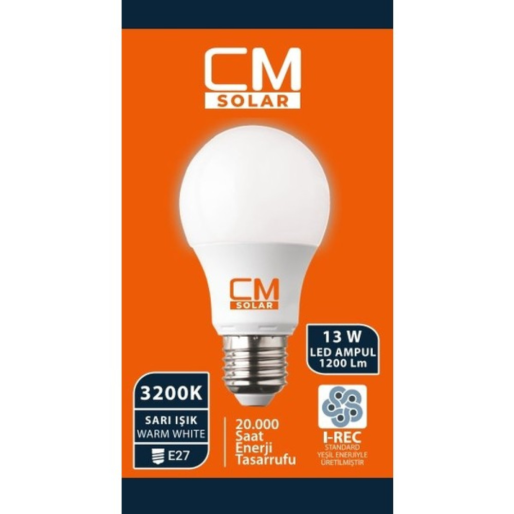 Cmsolar 13W LED Ampul E27 Duy 3200K Sarı Işık - Beyaz - 1 - 10 W Led Aydınlatmalar Fiyatı