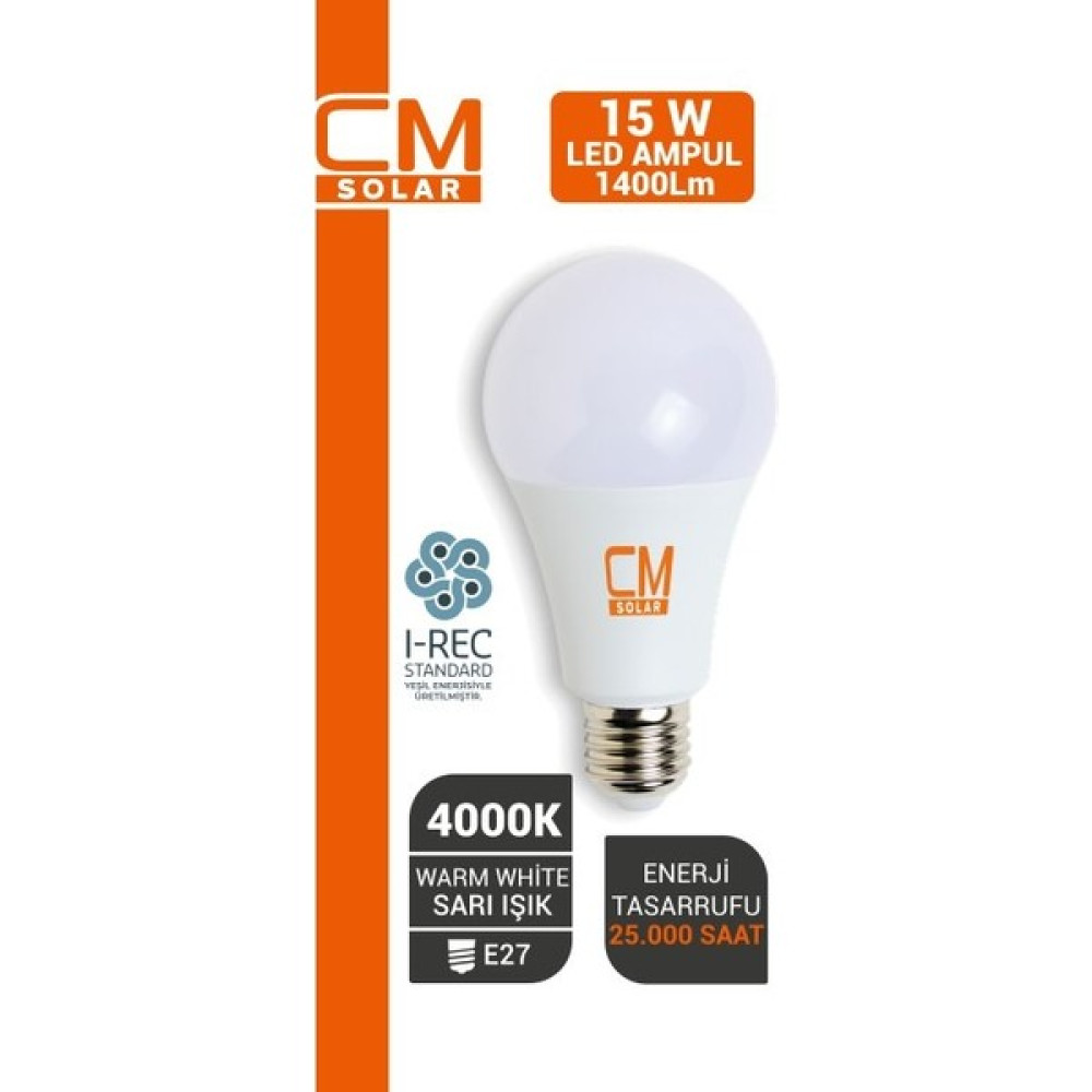 Cmsolar 15W E27 Duy 4000K Gün Işığı LED Ev Ampulü - 1 - 10 W Led Aydınlatmalar Fiyatı