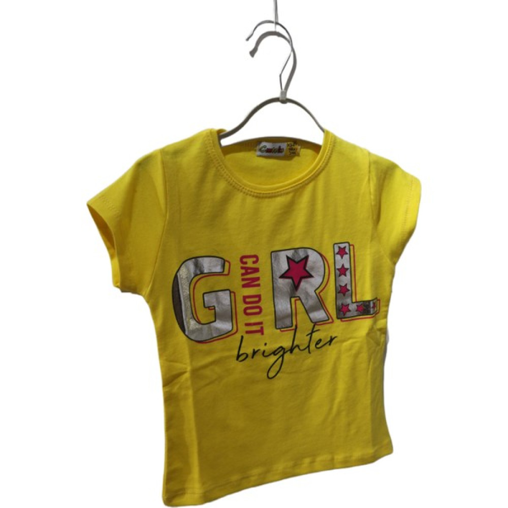 Cmteks Kız Çocuk Girl Sarı Tişört Kız Çocuk T-shirt Fiyatı