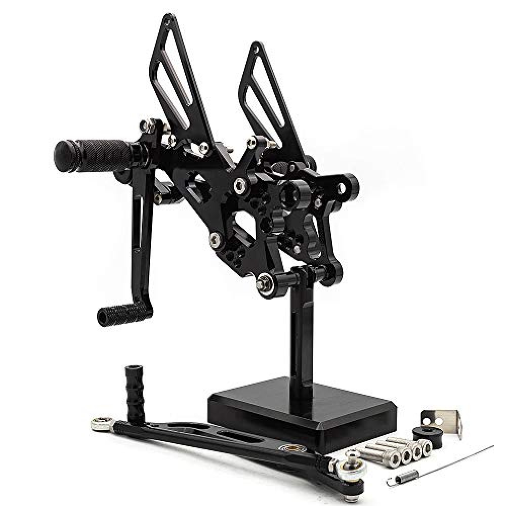 CNC R6 06-20 Motorcycle Adjustable Rearsets Foot Pegs Rear Set Footpeg Brake Shift Pedal Compatible with YZF R6 R6S 2006 2007 2008 2009 2010 2011 2012 2013 2014 2015 2016 2017 2018 2019 2020 Black