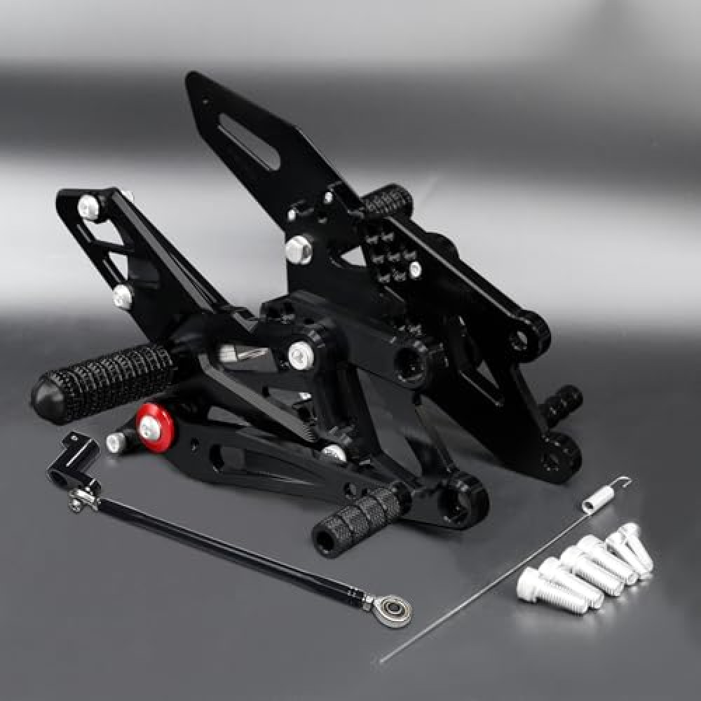 CNC YZF R3 R25 Motorcycle Adjustable Rearsets Foot Pegs Rear Set Footpeg Brake Shift Pedal Compatible with YZF R25 R3 2022 2023 2024 Black