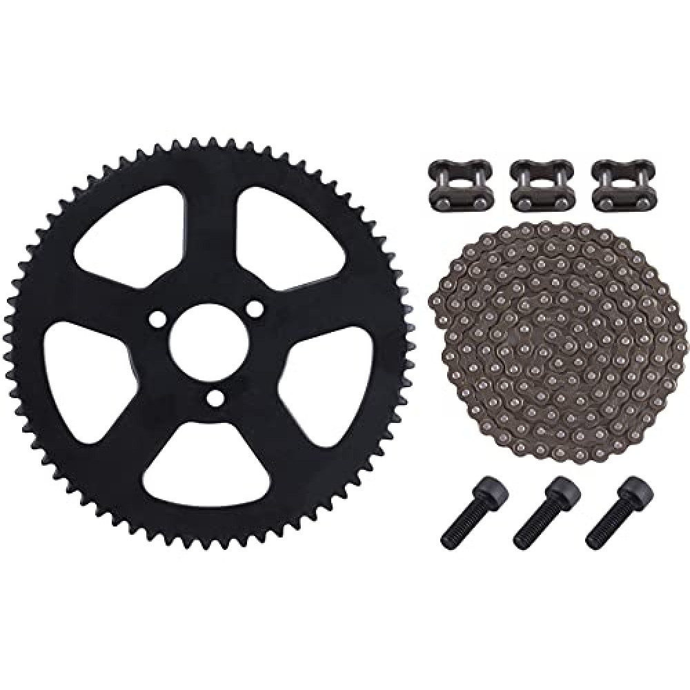 CNCMOTOK 25H 136Links Chain + 68T 68 Tooth Rear Sprocket,fit for 49CC Mini Small Sports Car Pocket Bike 2 Stroke Off-Road Motorcycle Chain Pinion Chain Drive Gear