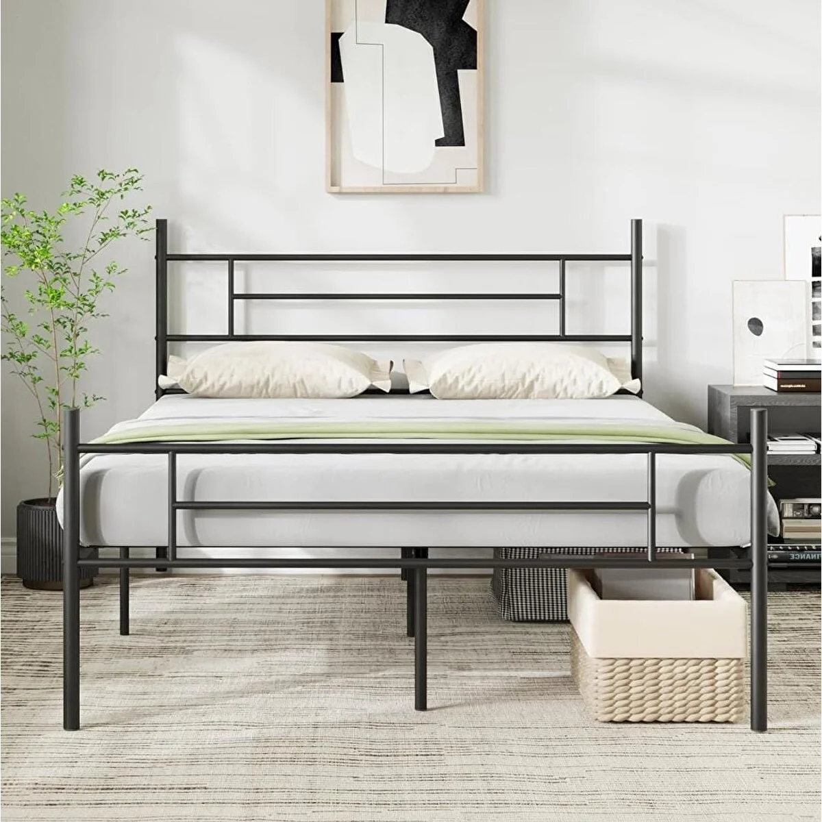 CNDHome Cndhome Metal Karyola Hsn Metal Karyola Siyah Renk, Çift Kişilik, Ölçü Seçenekli Karyola Fiyatı