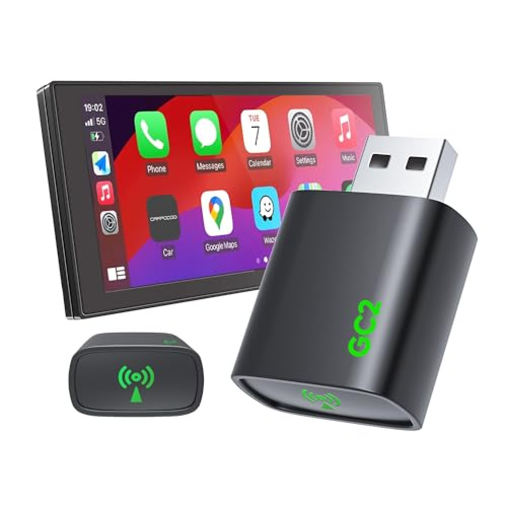 CNDPSTE Apple CarPlay Wireless Adapter, 2025 Upgraded Mini Bluetooth Car Play Dongle Converts Wired to Wireless CarPlay Adapter, Plug & Play for iPhone iOS 10+ & Cars 2016+, No Latency, USB Type-A