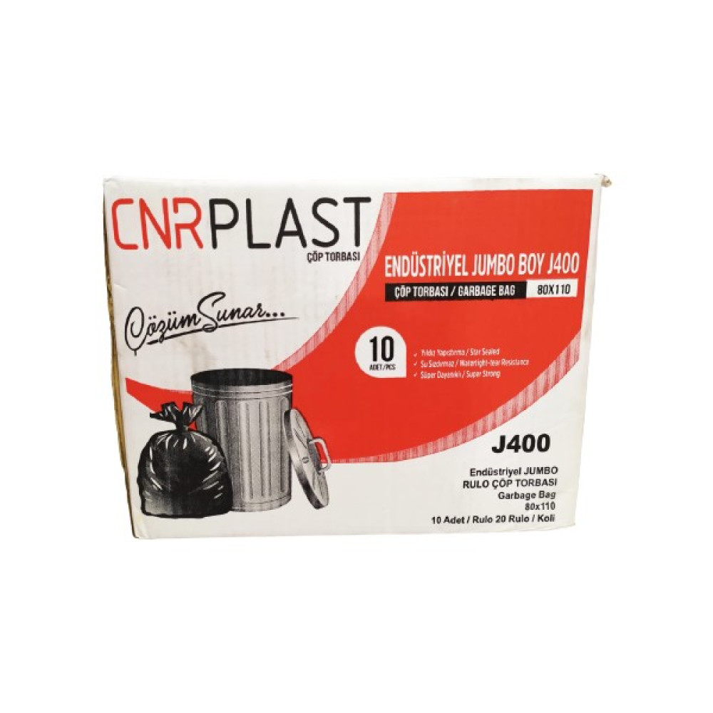 CNR Plast Endüstriyel Siyah Çöp Torbası Poşeti 80X110 J400 Jumbo 80X110 200'LÜ Çöp Poşetleri Fiyatı