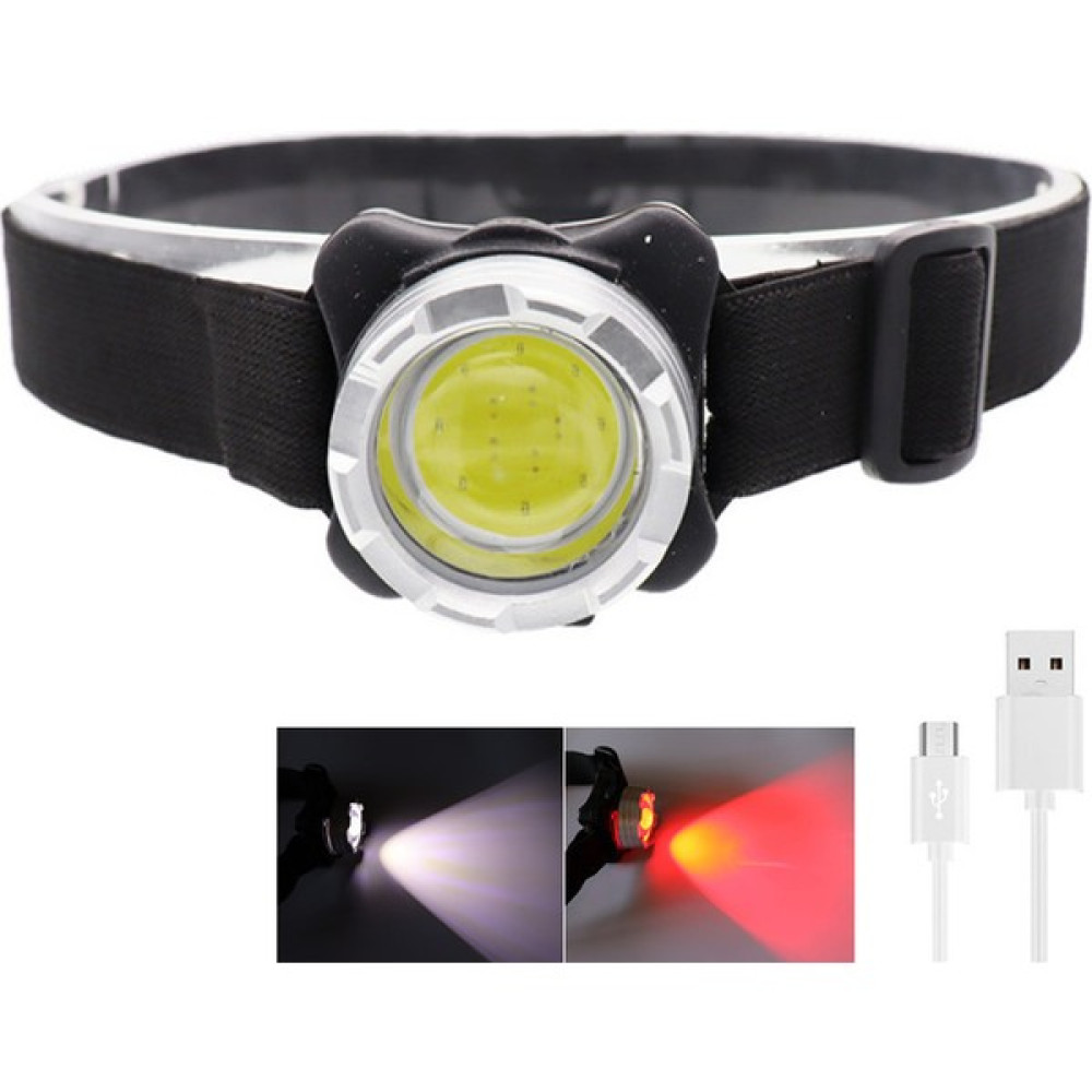 Cob LED Far USB Şarj Edilebilir Far Su Geçırmez Kafa Lambası Dahili Pilli Beyaz Kırmızı Aydınlatma Oto Boyaları Fiyatı