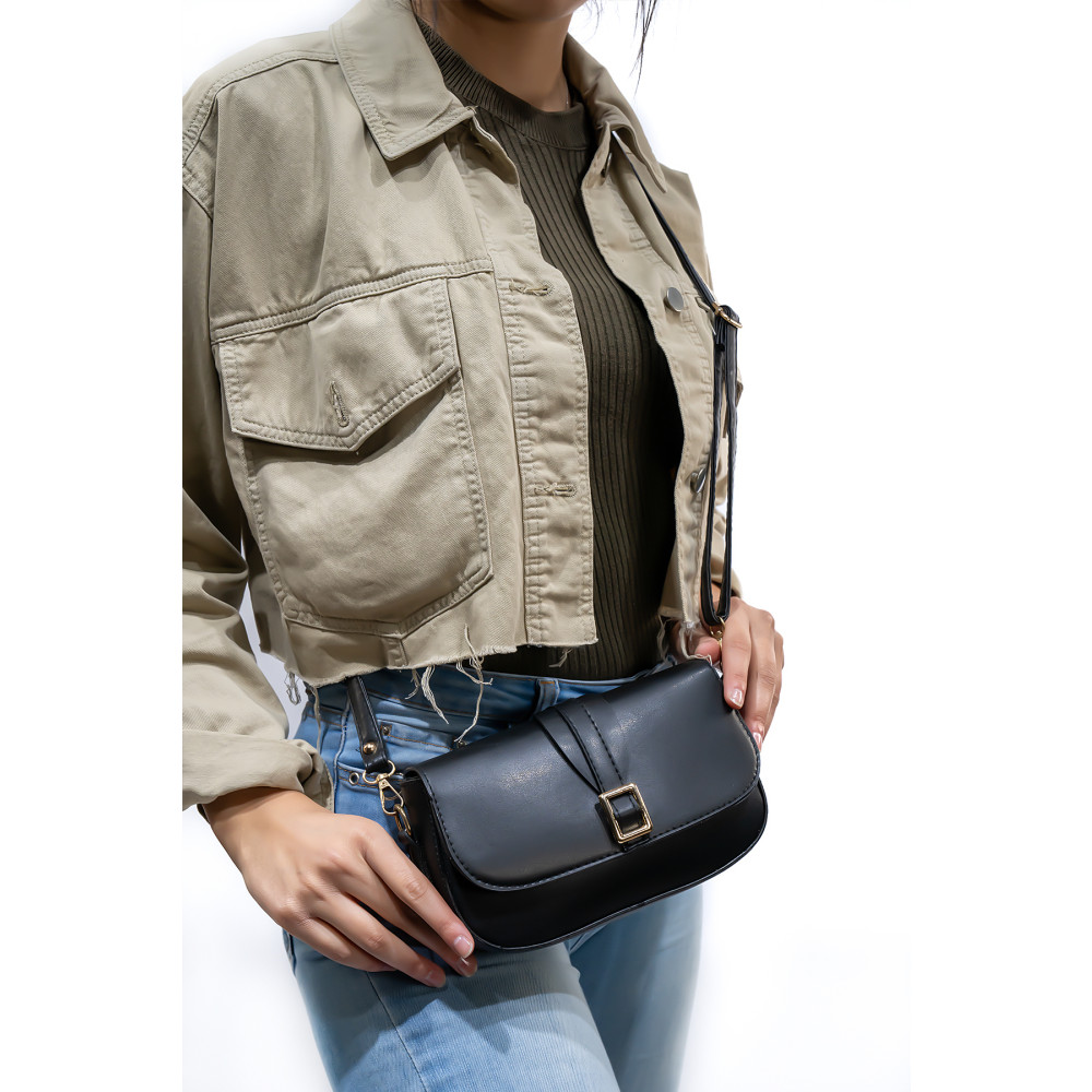Cochines Kadın Siyah Tokalı Çapraz Askılı Çanta Unisex Çanta & Cüzdan ve Seyahat Çantaları Fiyatı