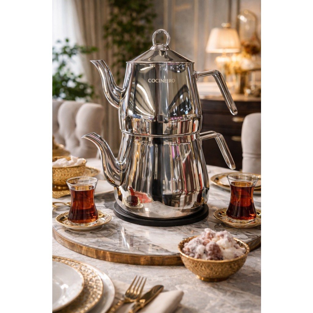Cocinero 8103 Madrid Xxl Piramit Aile Boyu Çelik Sap Çaydanlık Takımı Çay / Çaydanlık Setleri Fiyatı