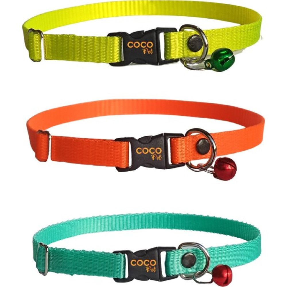 Coco Pet Kedi Boyun Tasması Zilli 3'lü Set 20-37 cm Sarı Turuncu ve Turkuaz Evcil Hayvan Ürünleri Fiyatı