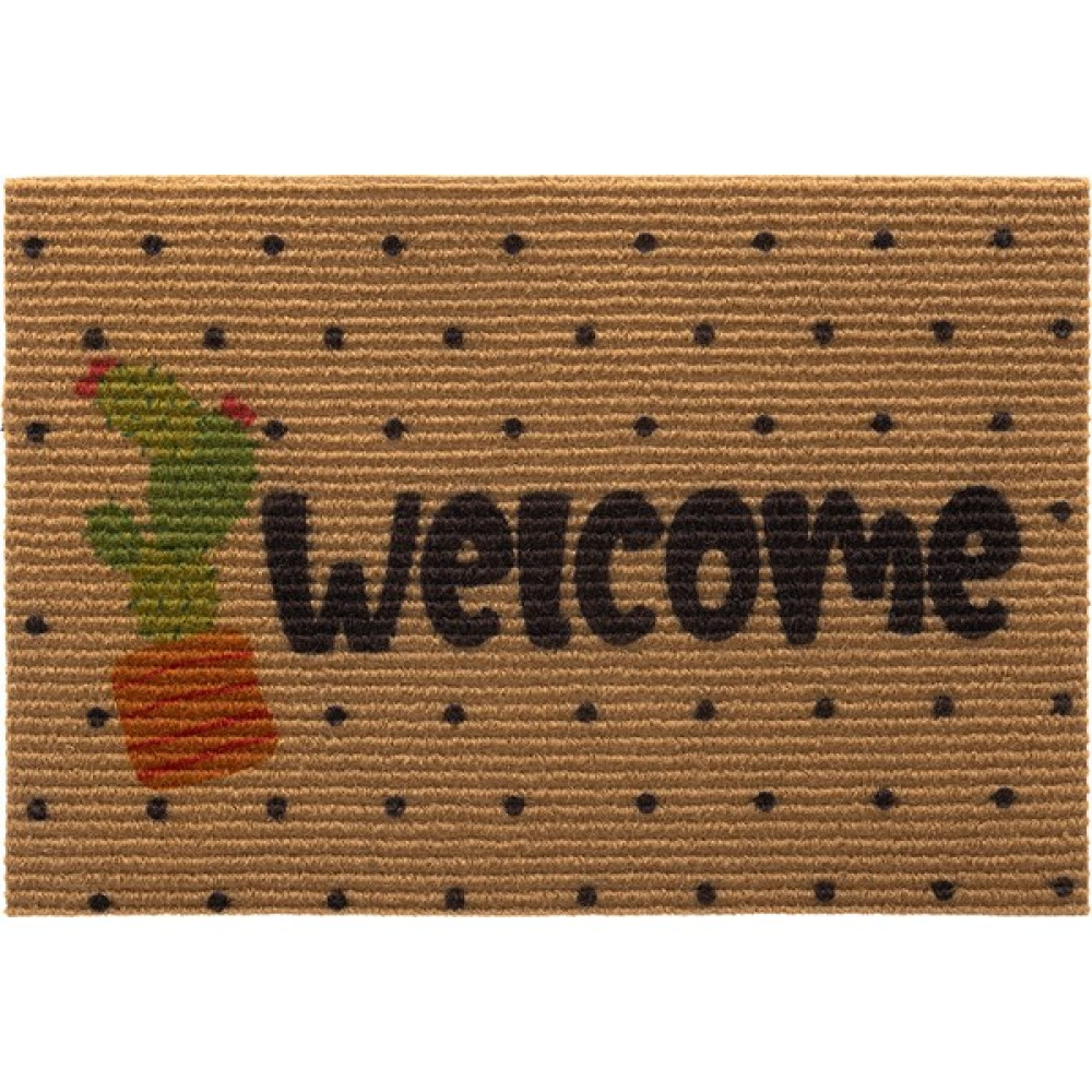 Coco Welcome Kaktüs Paspas Dış Kapı Paspası Kıl Kapı Önü Paspası 40x60 3673 - 40 x 60 cm - Naturel Paspas Fiyatı