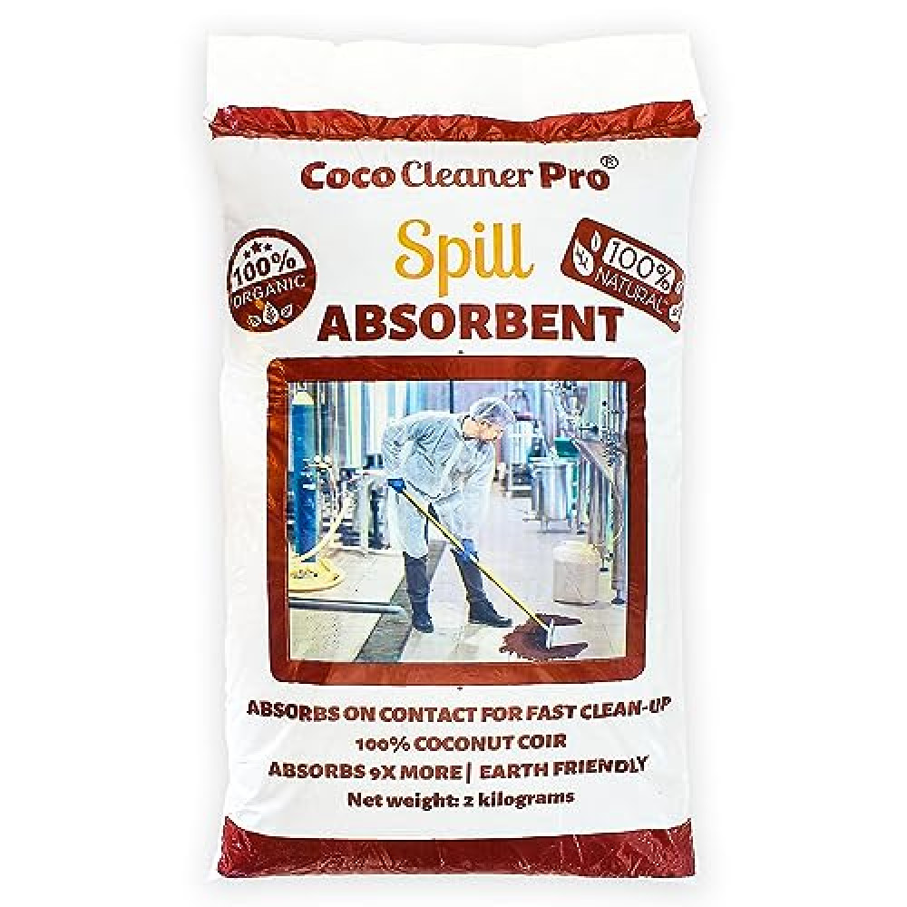 CocoCleanerPro - Oil & Liquid Spill Absorbent - Eco-Friendly Sweeping Compound for Garage, Kitchen, Shop - Quickly Absorbs Oils, Fluids, Grease, Paints - Easy Cleanup Without Residue