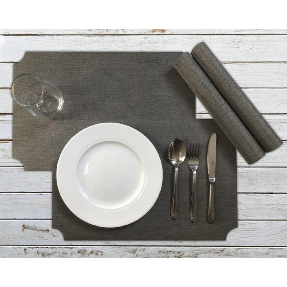 Cococraft 8 Kişilik Pvc Amerikan Servisı 30X45 cm Ccs-11 - Antrasit - 30 x 45 cm Amerikan Servis Fiyatı