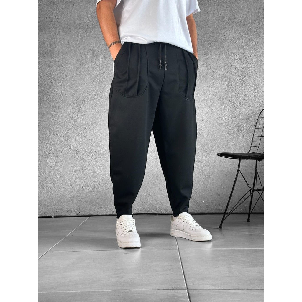 Cocopelli Erkek Siyah Oversize Cep Detaylı Baggy Pantolon COC2305 Giyim & İç Giyim Fiyatı