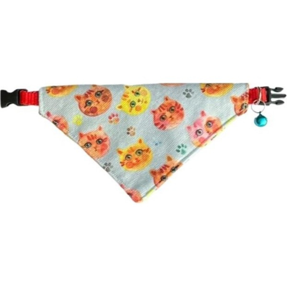 Cocopet Kedi Desenli Ayarlanabilir Fular Bandana Kedi Tasması - Renkli - Standart Evcil Hayvan Ürünleri Fiyatı