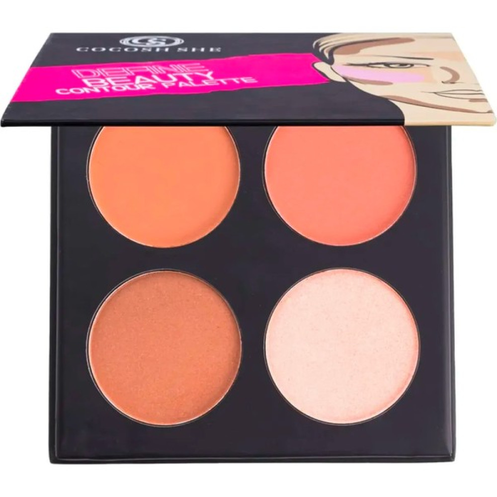Cocosh She Define Beauty 4'lü Kontür, Aydınlatıcı, Allık, Bronzer Makyaj Paleti, Yüksek Pigmentasyon Aydınlatıcı Fiyatı