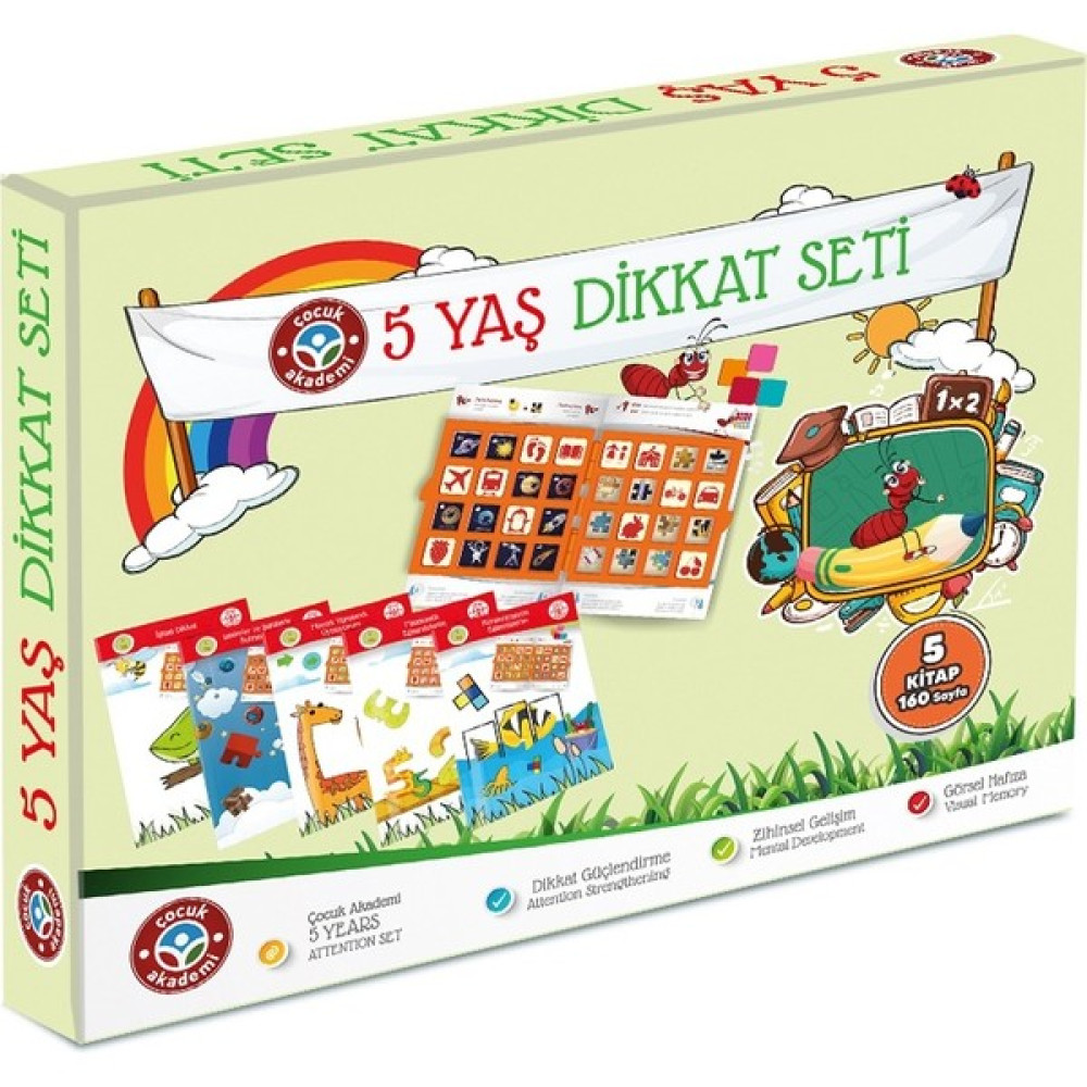 Çocuk Akademi 5 Yaş Dikkat Seti Zihinsel Gelişim Kitapları Fiyatı