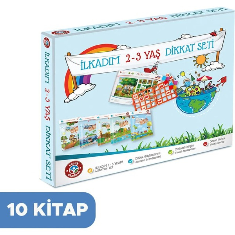 Çocuk Akademi İlkadım 2-3 Yaş Dikkat Seti - Özlem Durhat Zihinsel Gelişim Kitapları Fiyatı