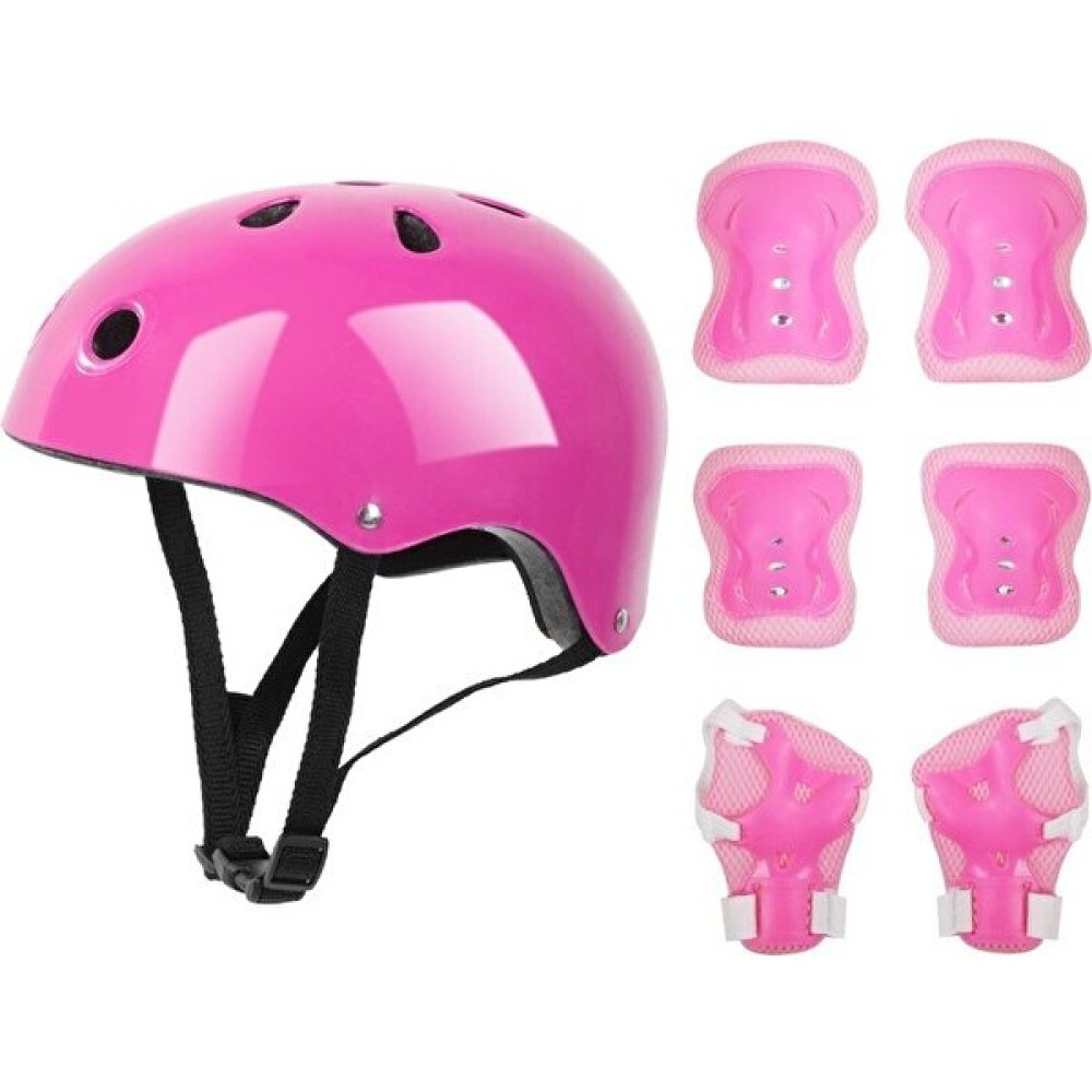 Çocuk Denge Araba Scooter Tekerlekli Ayakkabı Kask Koruyucu Yedi Parça Seti (Yurt Dışından) - Açık Pembe Motorsiklet Kaskları Fiyatı