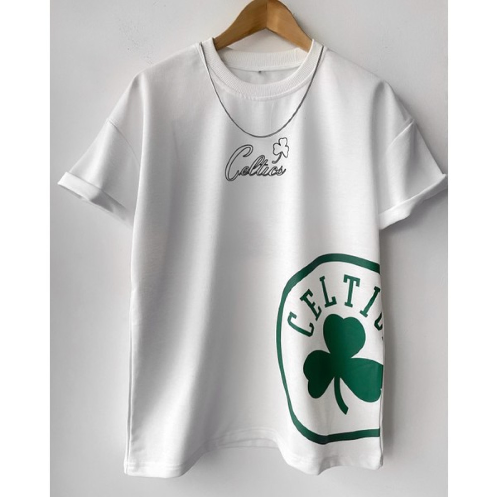 Çocuk Erkek Boston Celtic Oversize Baskılı Pamuklu Bisiklet Yaka Kısa Kollu T-Shirt Erkek Çocuk T-shirt Fiyatı