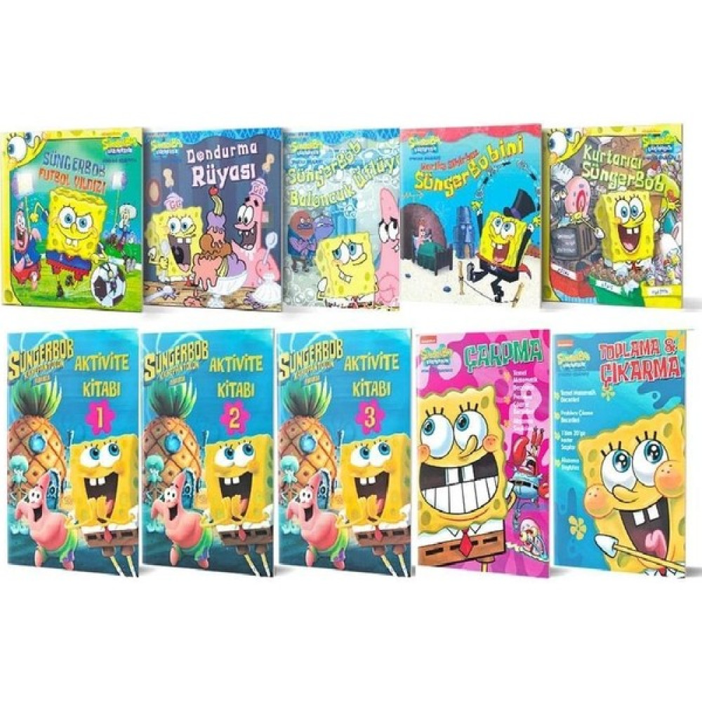 Çocuk Gezegeni Sünger Bob Aktivite Kitapları Seti + Hikaye Seti 10 Kitap Okul Öncesi Eğitici & Öğretici Kitaplar Fiyatı