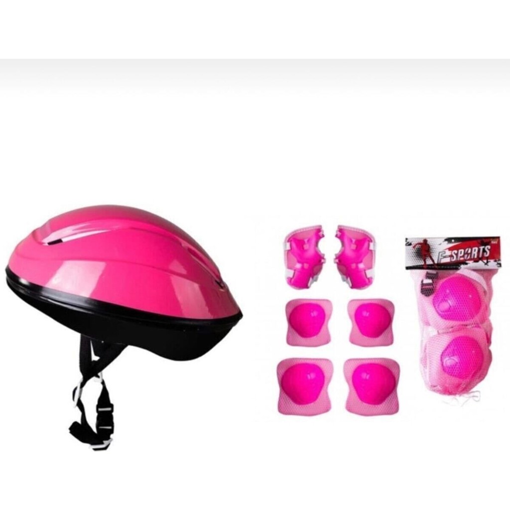 Çocuk Kask Dizlik Dirseklik Koruyucu Set 7 Parça - Pembe Diğer Fiyatı