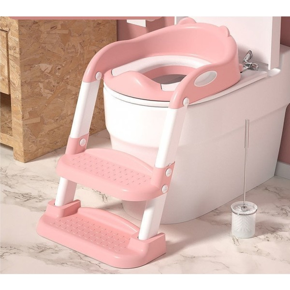 Çocuk Merdiveni Katlanır Klozet-Pvc Döşeme (Yurt Dışından) - Açık Pembe Bebek Lazımlık Fiyatı