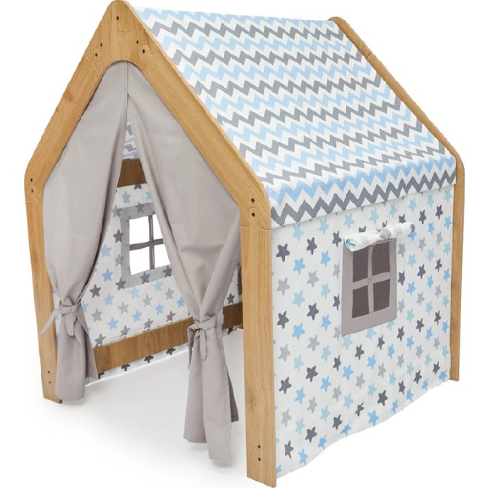 Çocuk Oyun Evi / Çadırı - Ahşap Mavi - Naturel Ahşap - Mavi Eğitici Oyuncak Fiyatı