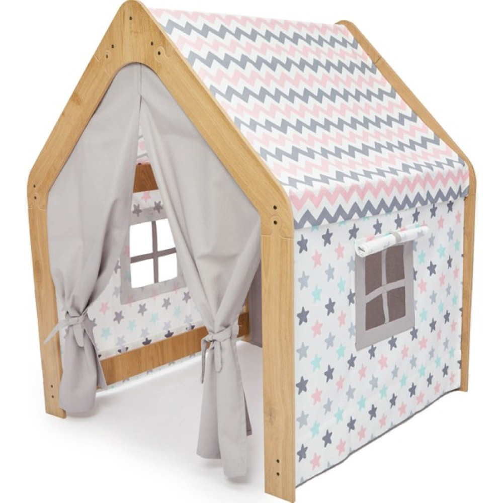 Çocuk Oyun Evi / Çadırı - Ahşap Pembe - Naturel Ahşap - Pembe Eğitici Oyuncak Fiyatı