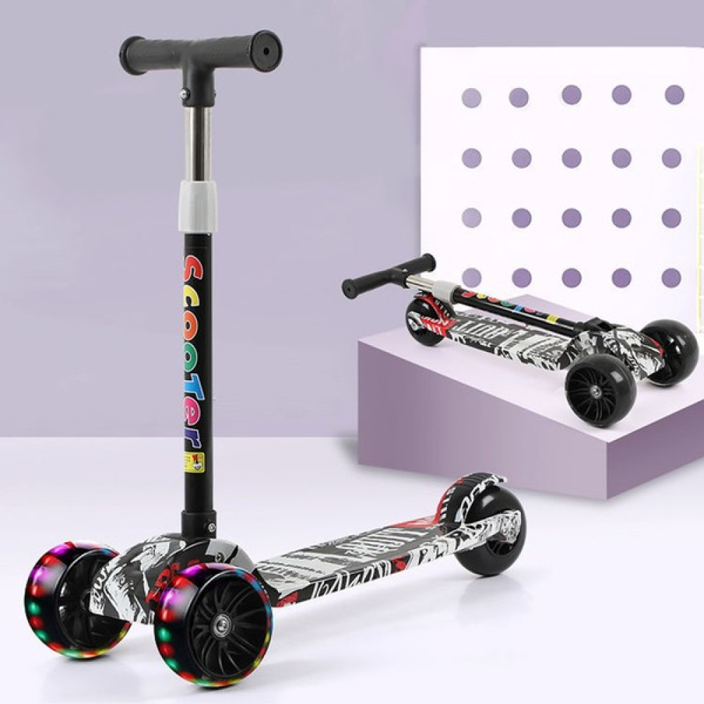 Çocuk Scooter 3 Tekerlekli Katlanır Bisiklet LED Parlaklık Denge Scooter Ayarlanabilir Yükseklik Scooter Scooter (Yurt Dışından) - Beyaz Açık Hava, Deniz ve Spor Oyuncakları Fiyatı
