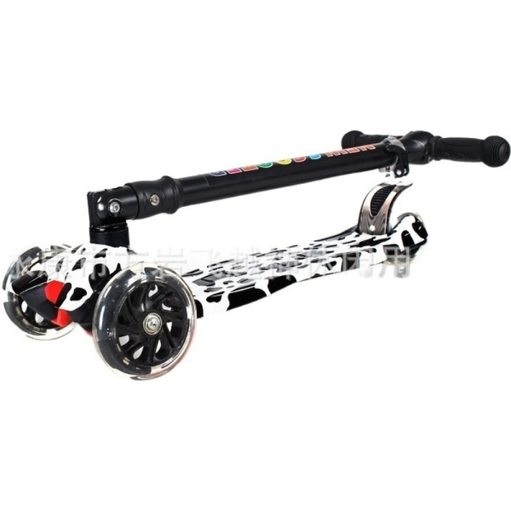 Çocuk Scooter'ı Dört Tekerlekli Scooter Tek Tuşla Katlanır Pu Aşınmaya Dayanıklı Yanıp Sönen Tekerlek (Yurt Dışından) - Beyaz - Siyah Açık Hava, Deniz ve Spor Oyuncakları Fiyatı