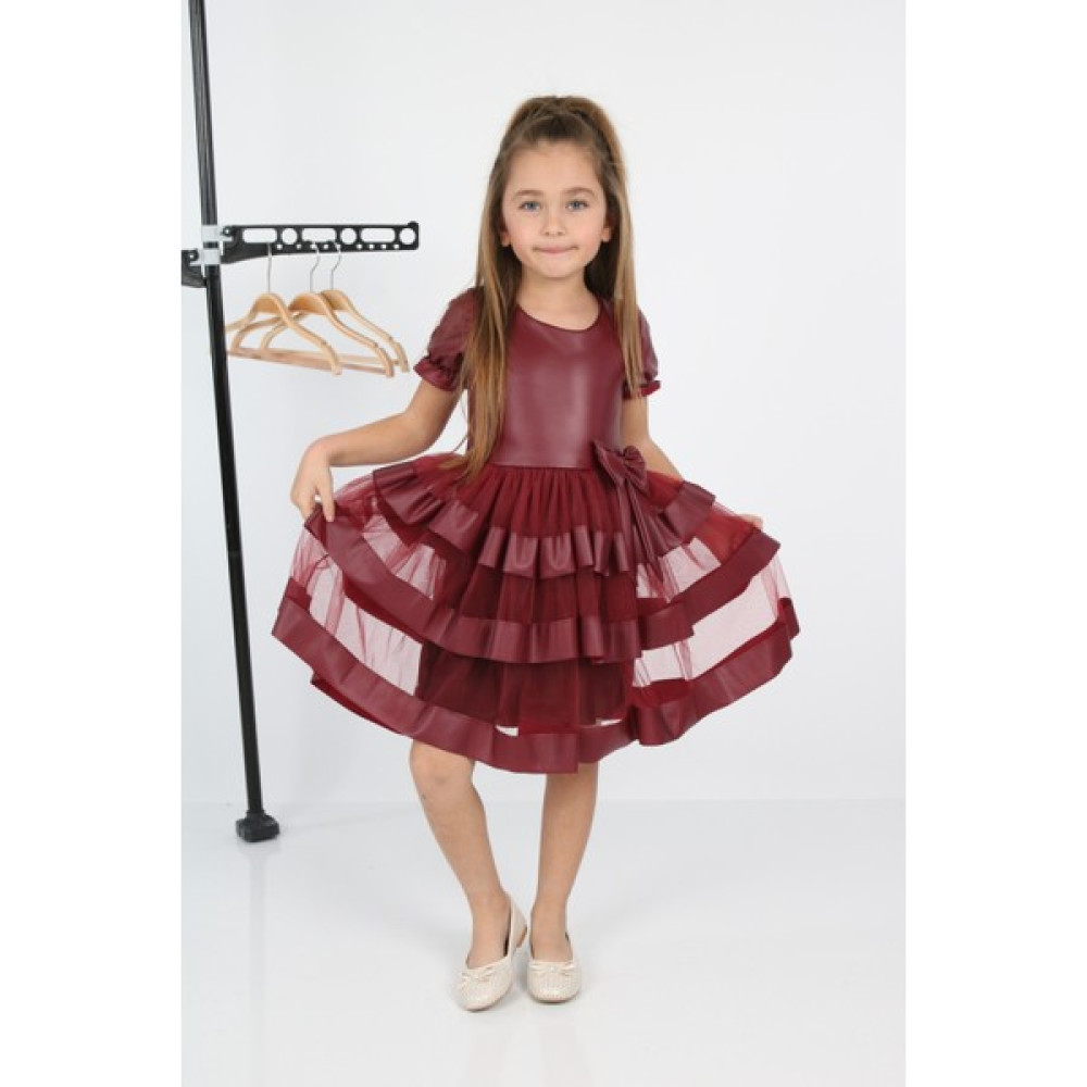 Çocuk Yolu Kids Tüllü Leather Kız Çocuk Abiye Elbise Fiyatı