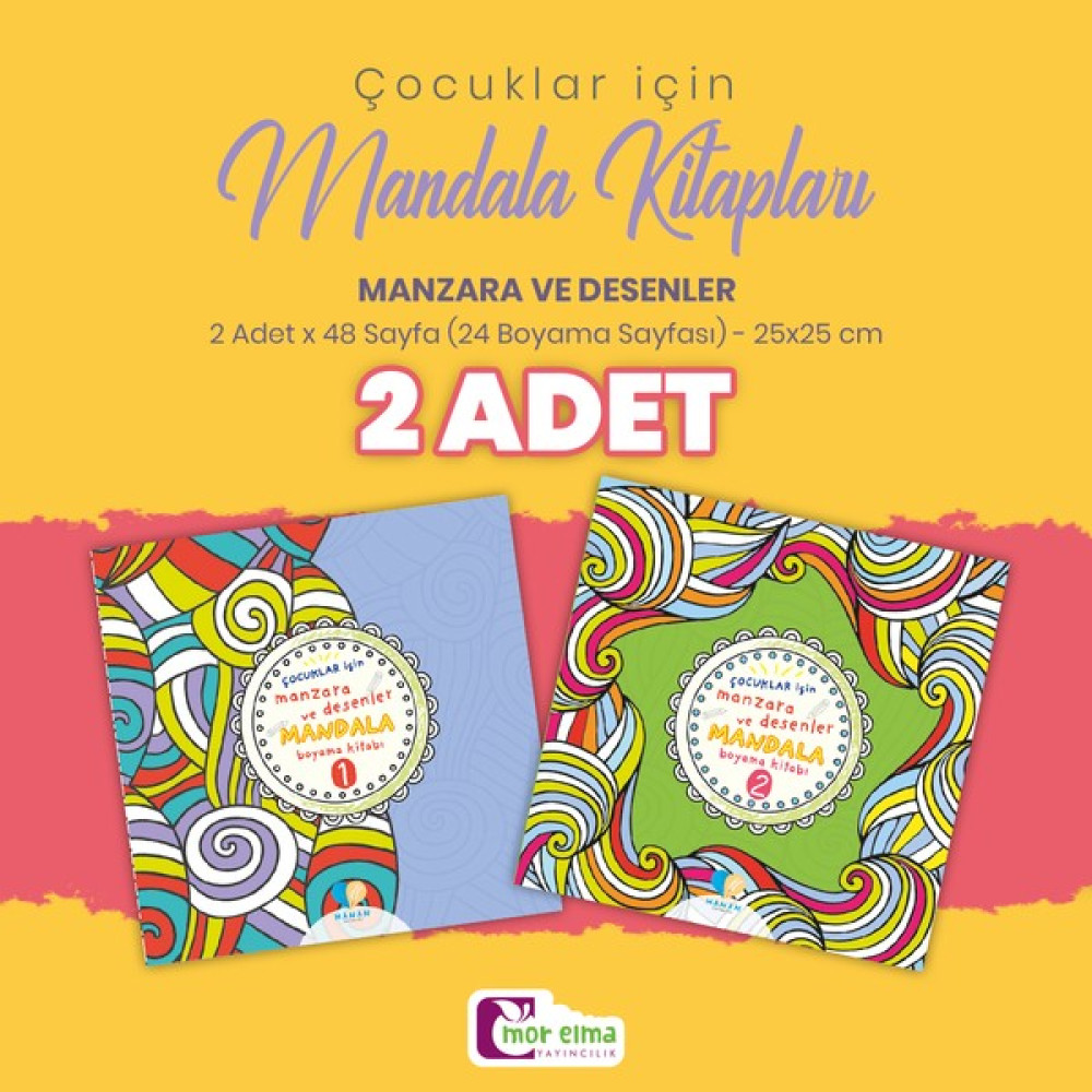 Çocuklar Için 2 Adet Manzara ve Desenler Mandala Kitabı Aktivite & Eğitici Kitaplar Fiyatı