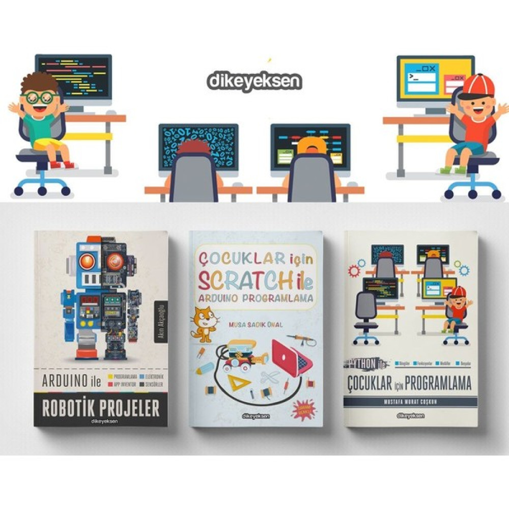Çocuklar İçin Scratch Ve Kodlama Eğitim Seti (3 Kitap) - Musa Sadık Ünal - Mustafa Murat Coşkun - Akın Akçaoğlu Bilgisayar Kitapları Fiyatı