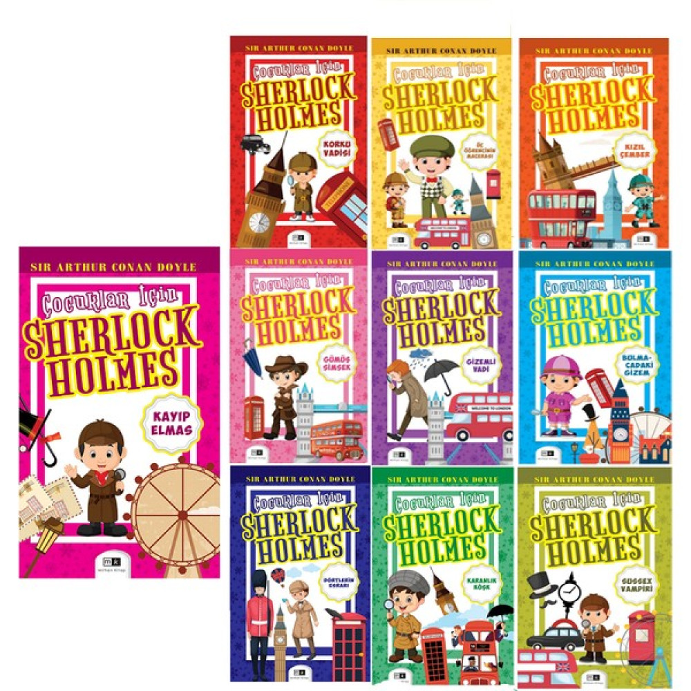 Çocuklar İçin Sherlock Holmes Seti & 10 Kitap Set Diğer Fiyatı
