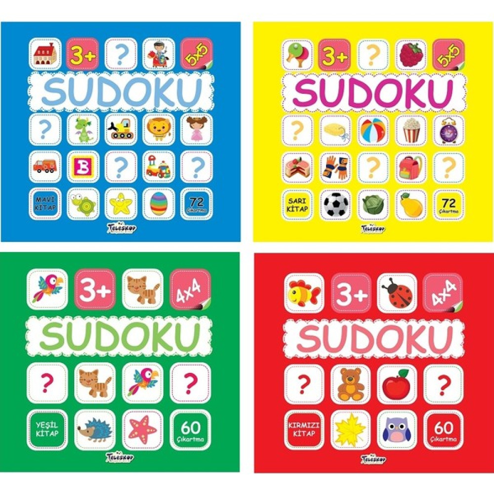 Çocuklar İçin Sudoku Seti - 4 Kitap Okul Öncesi Eğitici & Öğretici Kitaplar Fiyatı