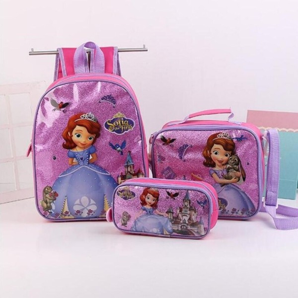 Çocuklar Prenses Sofya Anaokulu Disney 95 Için Okul Çantası Araba Örümcek-Adam Boys Karikatür Okul Çantası Sevimli Bebek Sırt Çantası 3 Adet/takım Okul & Evrak Çantaları Fiyatı