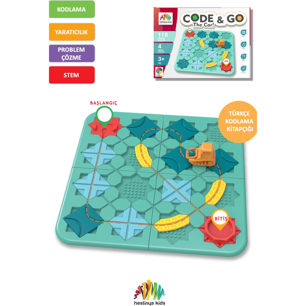 Code & Go Kodlama Oyuncağı, Stem, Mantıksal Yol Oluşturma Oyuncağı, Eğitici Oyuncak, Yaratıcı Düşünme, Akıl ve Zeka Oyunu Anne Bebek Oyuncak Fiyatı