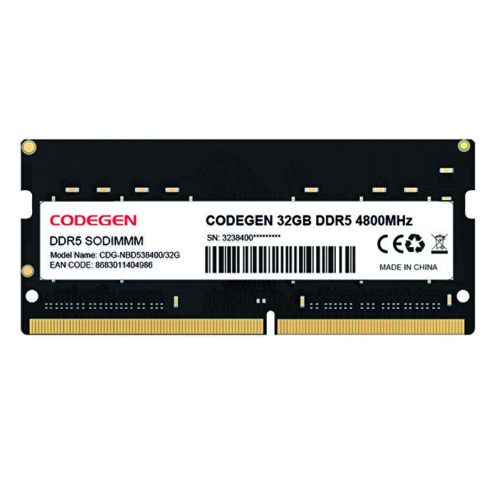 Codegen Cdg-Nbd538400/32G 32 GB Ddr5 4800 MHz Notebook RAM RAM Bellekler Fiyatı