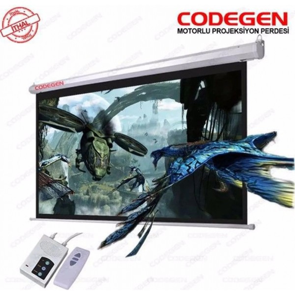 Codegen Ex-30 Motorlu Projeksiyon Perdesi 300X225 (Arkası Siyah Fonlu - Duvar/tavan Asılabilir) Projeksiyon Perdesi Fiyatı
