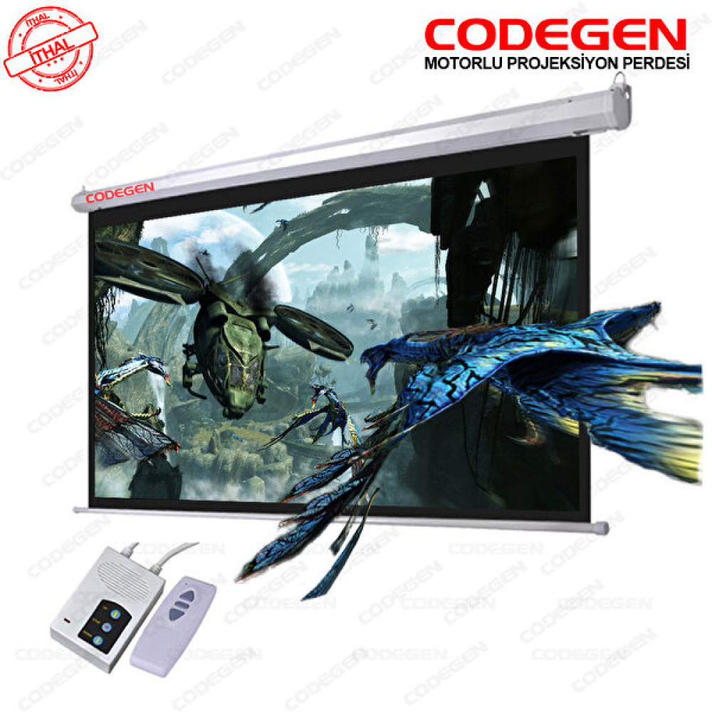 Codegen Ex-50 500x375 CM Siyah Arka Fonlu Motorlu Elektrikli Uzaktan Kumandalı Projeksiyon Perdesi Projeksiyon Perdesi Fiyatı