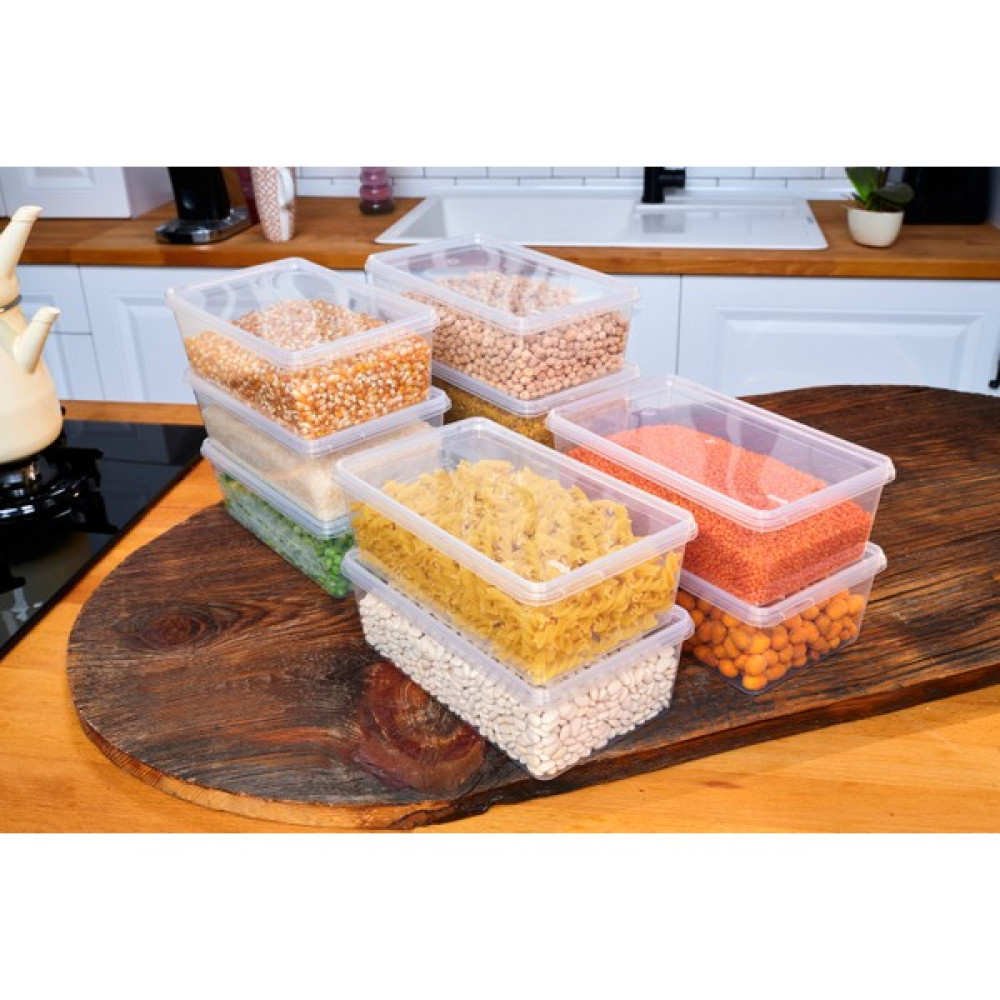 Codemfire Saklama Kabı Erzak Saklama Kabı 10'lu 2 Litre Kapaklı Kilitli Dondurucu, Gıdaya Uygun (23X14X8CM) - 2 lt Saklama Kapları Fiyatı