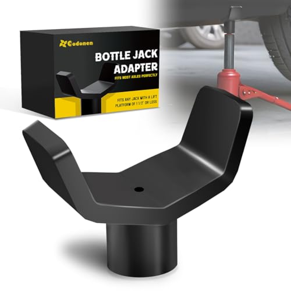 Codonen 12t Bottle Jack Adapter, Universal Fit, 2', 3', 4' Round & Square Shaft Tubes, 1.65' Max Diameter, 10000 Lbs Load Capacity
