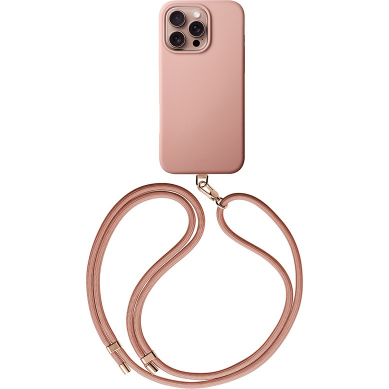 Coehl Apple iPhone 16 Pro Max Uyumlu Kılıf Magsafe Şarj Özellikli Soft Arka Yüzey Askı Ipli Coehl Creme Pembe Diğer Fiyatı